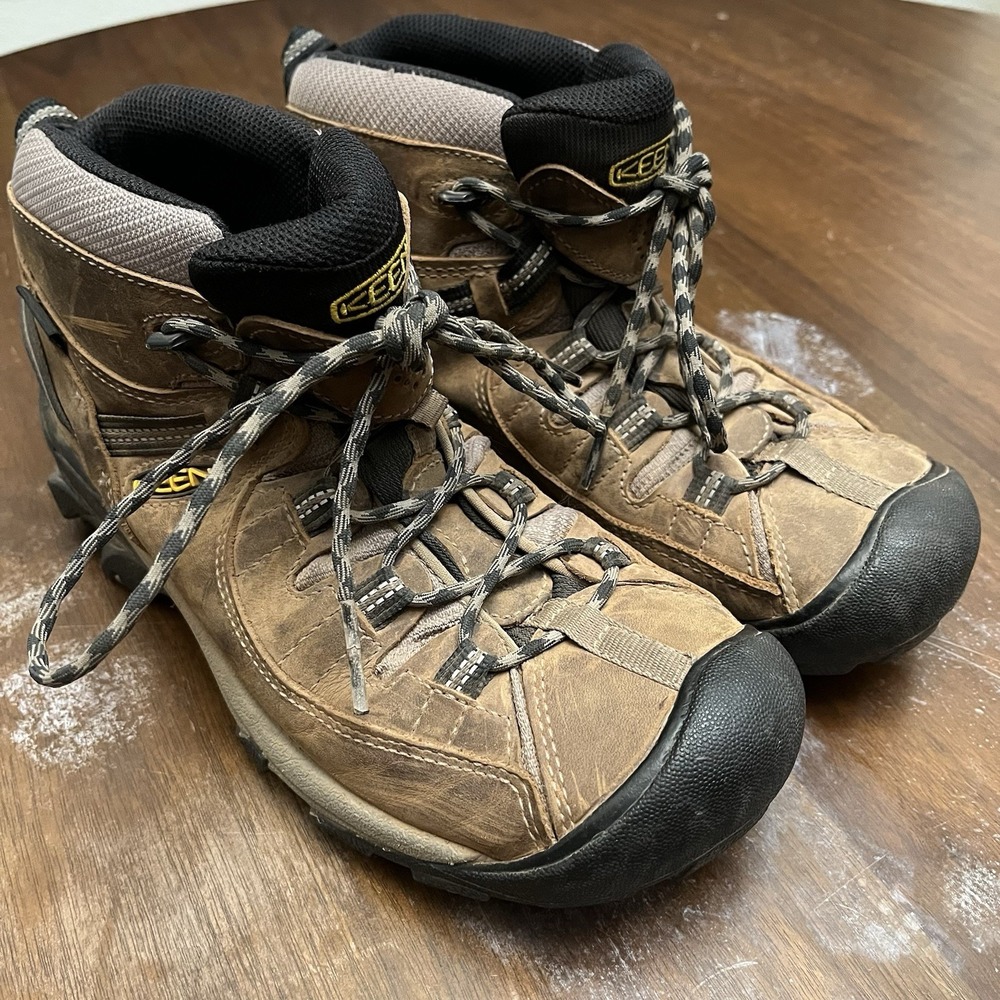 Keen Targhee II Mid Waterproof Hiking Boots Brown Leather Mens 8 1008418